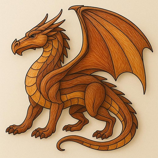Dragon Intarsia Pattern DIY - Scroll Saw Woodworking Plan PDF - Fantasy Wall Art Decor for Kids Room, Gift Idea, Beginner Friendly Template - Etsy