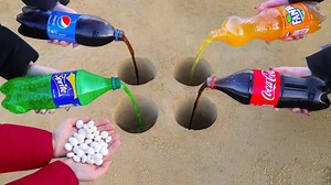 Coca Cola, Fanta, Sprite, Pepsi and Mentos Underground! | Crushing Crunchy 2020