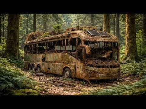 Abandoned Bus Restoration to Luxury Home in Forest