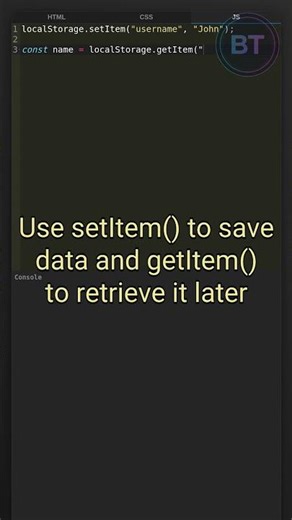 How to save data in localStorage #javascript #coding