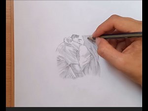 Drawing a romantic hug with a pencil - Step by Step Guide