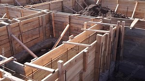 the initial stage of the construction of a private house construction and the supporting structure, the building, the foundation