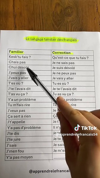 Apprendre le français en utilisant le langage familier des Français
