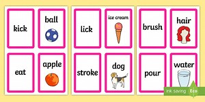 Match the Verb to the Object Game Cards
