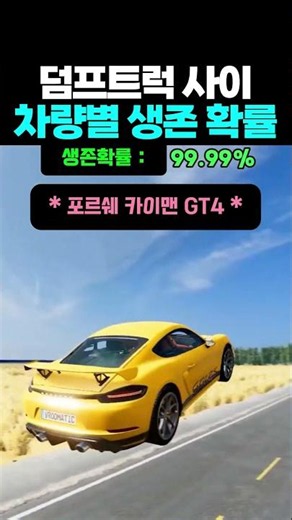 덤프트럭 사이 차량별 생존 확률