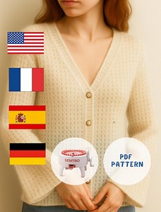 Cardigan Pattern for the Sentro 48 Knitting Machine | Airy Mohair (PDF) - Etsy