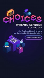 Hear from our Principal & CEO about poly education and get tips for ranking course choices, plus a student's POV on why NYP. | Nanyang Polytechnic