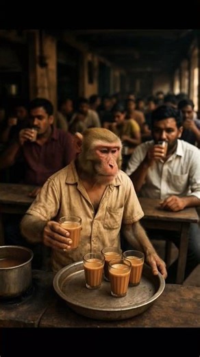 गरीब बंदर चाय बेचते हुए 🥲👍💗 #animecosplay #convention #character #viralvideo