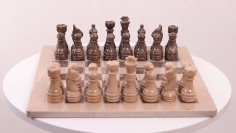 Handmade Marble Chess Set: Stone Game Board, Elegant Decor, 12-inch Squares - Etsy