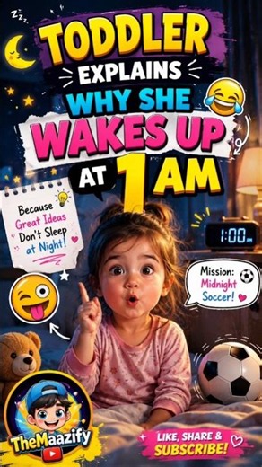 Toddler explain why she wakes up at 1 am 😂 #comedy #toddlers #shorts