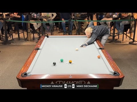 Billiards pool 9 ball Mike Dechaine Vs Mickey Krause Race 21