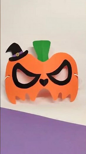 "How to Make a Pumpkin Mask 🎃 | Easy Halloween Paper Craft