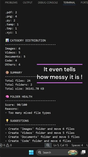 I built a Python tool to fix messy folders #automation #buildinpublic #coding #python