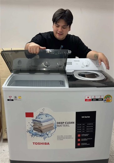 เครื่องซักผ้า 2 ถัง TOSHIBA ถังใหญ่มาก! #เครื่องซักผ้า #เครื่องซักผ้า2ถัง #เครื่องซักผ้าtoshiba #toshiba