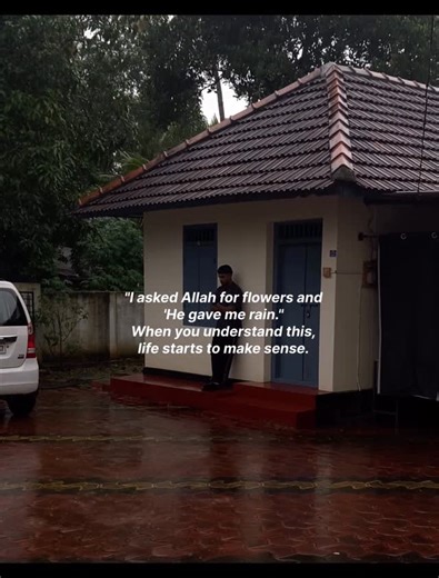 ‎شبين أحمد‎ on Instagram: "Sometimes we ask Allah for something beautiful, something soft, something gentle like flowers. But instead, we receive rain. At first, the rain feels cold, heavy, and unwanted. It ruins our plans, soaks our hopes, and makes us wonder why Allah didn’t give us what we asked for ✨ But only later do we realize that without rain, no flower could ever grow. What felt like a delay was actually preparation. What felt like hardship was mercy in disguise. 🌟 Life begins to make 