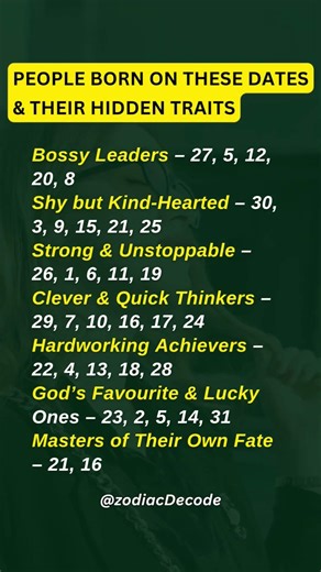 People Born On These Dates & Their Hidden Traits#astrology #zodiac #horoscope