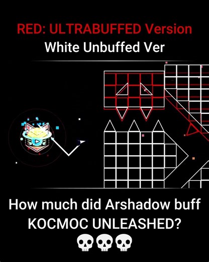How much did Arshadow buff KOCMOC UNLEASHED?💀💀💀 #geometrydash #gd #gaming #music