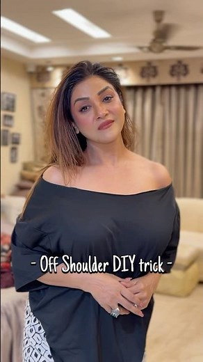 DIY Off-Shoulder T-Shirt Hack | Turn a Round Neck Tee an Off-Shoulder Top in Minutes