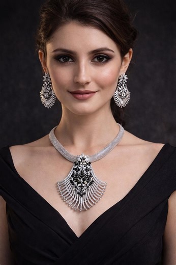 Luxury Cubic Zirconia Jewelry Set, Wedding Crystal Necklace Earrings Set - Etsy