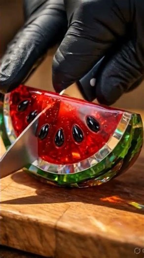 Satisfying Crystal Watermelon! 🍉✨#asmr #trending #youtubeshorts #cartoon #aivideo