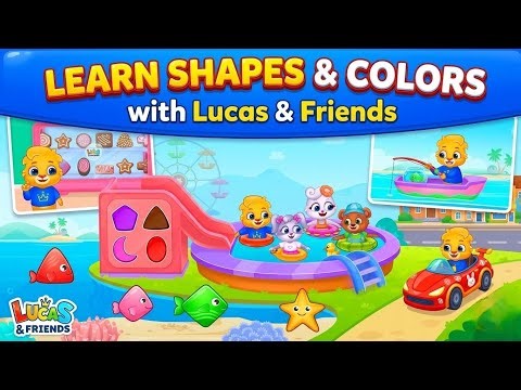 🔴 RED CIRCLE, YELLOW SQUARE, BLUE TRIANGLE!! Learn Shapes and Colors with Lucas & Friends 🎨