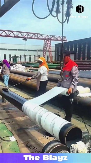 Steel Pipe Coating Process | Anti-Rust Painting Technique To Protect Huge Pipes