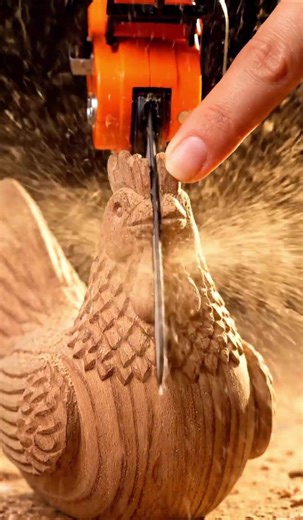 Stihl Grinder VSWooden Chicken So Satisfying🐔🪵 #viral #oddlysatisfying #relaxing #trending#chicken