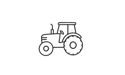 Tractor Applique Outline Machine Embroidery Design | 9 Sizes - Etsy
