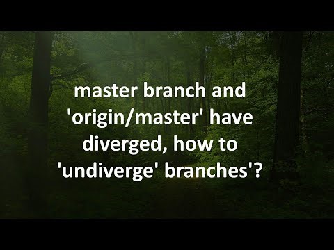 master branch and 'origin/master' have diverged, how to 'undiverge' branches'?
