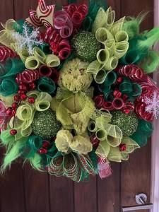 Handmade Grinch Christmas Door Wreath: Festive Holiday Decor - Etsy