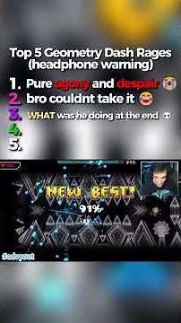 Top 5 Funniest Geometry Dash Rages #gamingclips #funny #rage
