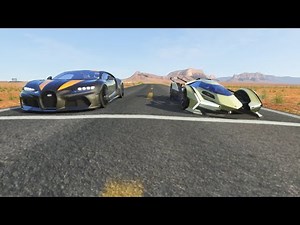 Lamborghini V12 Vision GT vs Bugatti Chiron Super Sport 300+ at Monument Valley