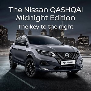 The Nissan QASHQAI Midnight Edition. It's everything you need in an SUV, plus everything you want. With 19” black alloy wheels, it’s the key to the night. | Nissan