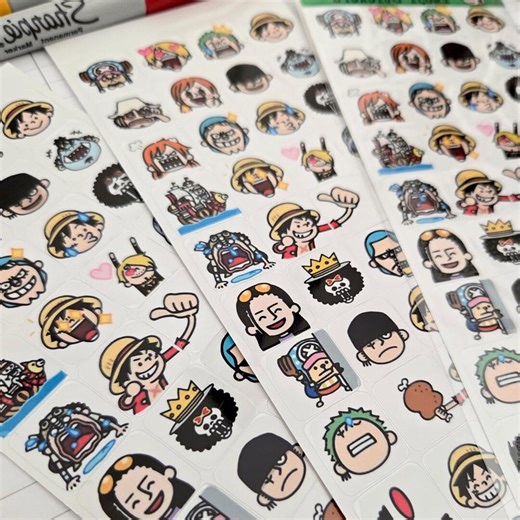Chopper and Crew Emotion and Routine Stickers for Journals/planners - Handmade in USA - 120 Pcs. - Etsy