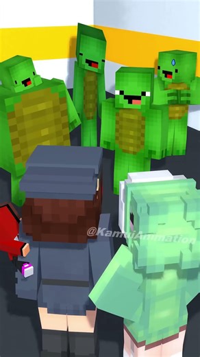 HELP Police JJ Sister Searches- MAIZEN Minecraft Animation #shorts