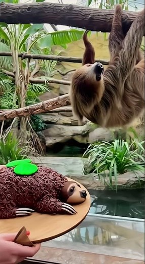 🦥 Sloth Goes CRAZY for Birthday Cake?! You Won't Believe This Reaction! 🎂 #SlothLife #Viral