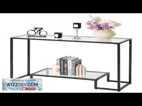VEVOR Iron and Glass Console Table 2 Tier 0.79 in Frame