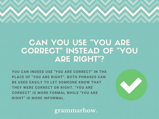 Can You Use "You Are Correct" Instead Of "You Are Right"?