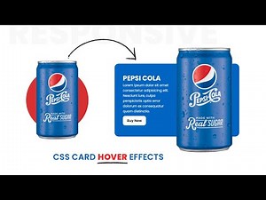 CSS Responsive Card Hover Effects | Pepsi Card UI Design