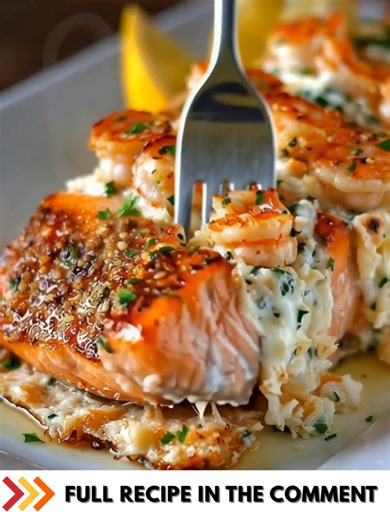 Elegant Crab and Shrimp Stuffed Salmon 🦐🦀 Ingredients: - 4 salmon fillets (6 oz each), skinless - 1/2 cup lump crab meat - 1 tablespoon mayonnaise - 1/4 cup cream cheese, softened - 1/2 cup cooked shrimp, chopped .................. Full Recipe in Coʍmеոτ 💬 | Cook By Book