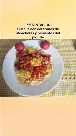Cuscús con corazones de alcachofas y pimientos del piquillo #canaldecocina #cuscus #alcachofa