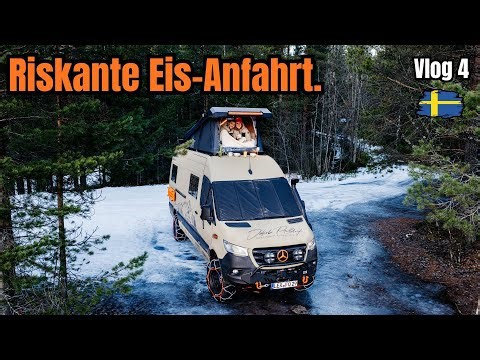 Steinschlag im neuen Sprinter 😱 | Eisstraße, Schneeketten & Winterabenteuer Vlog4 #wintercamping