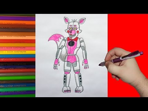 How to draw Funtime Foxy, FNaF, Как нарисовать фантайм Фокси, ФНаФ