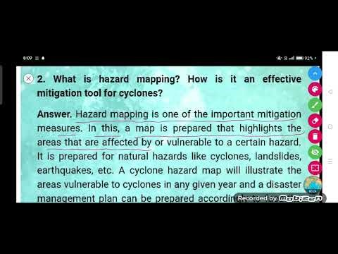 What is hazard mapping? How is it an effective mitigation tool for cyclones?