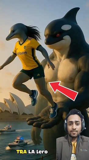 A girl jumps into the ocean from huge dolphin, shark, hippo & crocodile! 🌊🔥 Hashtags: #GiantCreatures #ocean #viralshorts | Prankzilla