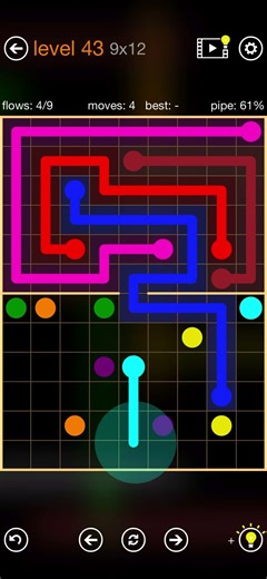 Flow Free - Rectangles - Hourglass Pack - Level 43 (9x12)