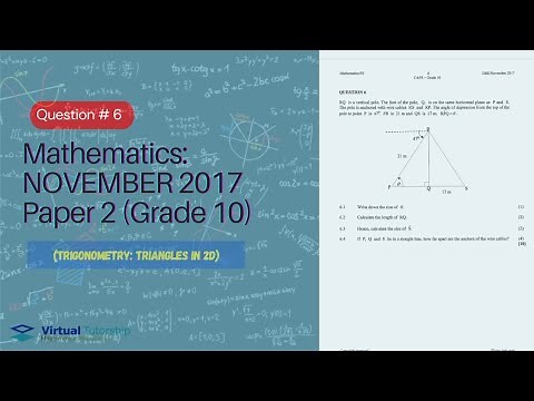 TRIGONOMETRY: TRIANGLES IN 2D | November 2017: Mathematics Paper 2 Question 6 (Grade 10)