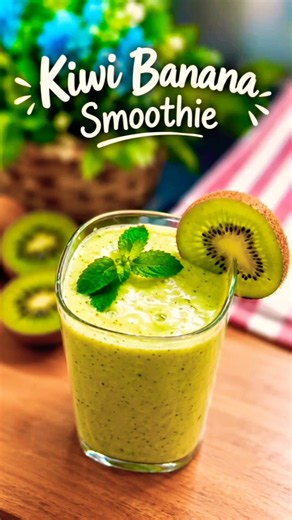 Fresh & naturally delicious! Kiwi Banana Smoothie by Cooking Vibes #kiwibananasmoothie #smoothie