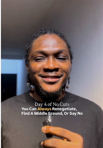 Day 4 of #nocuts. You can always renegotiate, find a middle ground, or say no. You are valuable. You have a say. It's not JUST one post or JUST one month—it’s about your integrity, self-respect, and values…protect that. #nocutswithsamson