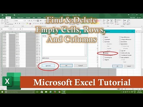 Find & Delete Empty Cells, Rows, Columns in Microsoft Excel Tutorial - Lesson 26